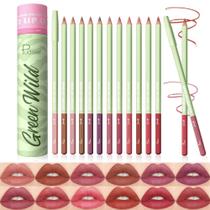 Conjunto de delineador labial Pudaier, 12 unidades de carvalho natural com balde de armazenamento Conjunto de delineador labial Pudaier, 12 unidades de carvalho natural com balde de armazenamento