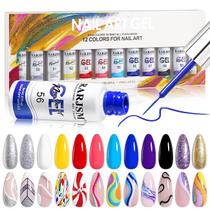 Conjunto de delineadores de gel Nail Art RARJSM 12 cores 8 mL