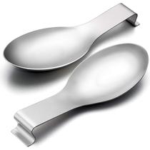 Conjunto de descanso de colher E-far, suporte de concha de aço inoxidável x2