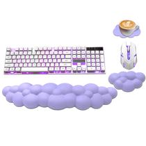 Conjunto de descanso de pulso NEENALO Cloud para teclado e mouse roxo Conjunto de descanso de pulso NEENALO Cloud para teclado e mouse roxo