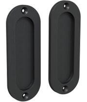 Conjunto de descarga oval Door Pulls Tibres de 4,75" preto fosco 2