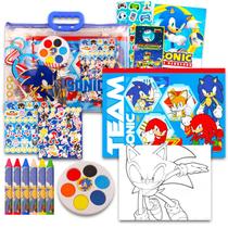 Conjunto de desenho e pintura Sonic The Hedgehog para crianças
