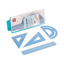 Conjunto De Desenho Em Alumínio 4 PCS Régua Reta Transferidor Triangular Material Escolar Conjuntos