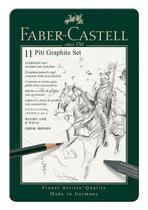 Conjunto de desenho Faber-Castell Pitt Graphite 11 peças com estojo Conjunto de desenho Faber-Castell Pitt Graphite 11 peças com estojo