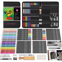 Conjunto de desenho HIFORNY 120PCS Kit de suprimentos de arte para esboçar Conjunto de desenho HIFORNY 120PCS Kit de suprimentos de arte para esboçar