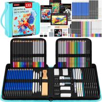 Conjunto de Desenho POPYOLA - 133 Peças com Caderno de Esboços