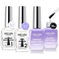 Conjunto de desidratador e primer para unhas GELLEN UV Glossy Top Coat 18 mL Conjunto de desidratador e primer para unhas GELLEN UV Glossy Top Coat 18 mL