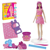 Conjunto de design de moda Play-Doh Barbie Hearts and Hair com mais de 5 anos Conjunto de design de moda Play-Doh Barbie Hearts and Hair com mais de 5 anos