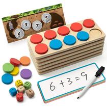 Conjunto de dez molduras de madeira Math Manipulatives SYNARRY para crianças de 3 a 8 anos