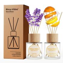 Conjunto de difusores Reed Binca Vidou Lavanda Laranja e Limão x2 50mL