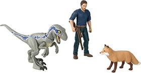 Conjunto de Dinossauros de Ação com Acessórios: Owen e Velociraptor Beta - Presente Colecionável