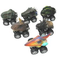 Conjunto de dinossauros de brinquedo com mini carro Pull Back, 6 unidades Conjunto de dinossauros de brinquedo com mini carro Pull Back, 6 unidades