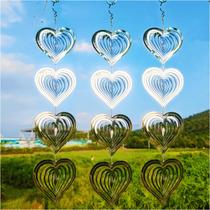 Conjunto de discos Bird Scare DJUAN Heart Highly Reflective Wind Spinner Conjunto de discos Bird Scare DJUAN Heart Highly Reflective Wind Spinner