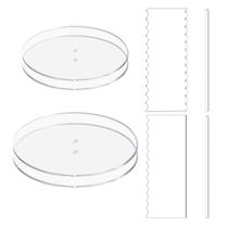 Conjunto de discos de bolo redondos de acrílico EAMATE com 4 discos redondos de 6,25" e 8,25"