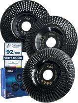 Conjunto de discos de escultura em madeira OBA 3 PCS Rebolo de madeira de 11,4 cm Conjunto de discos de escultura em madeira OBA 3 PCS Rebolo de madeira de 11,4 cm