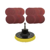 Conjunto De Discos De Lixa De 100mm 60-240 Grit Com Suporte De tiras autocolantes Para Furadeira Elétrica