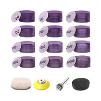Conjunto De Discos De Lixa De 2 Polegadas Com 124 Peças, Úmido E Seco, Com tiras autocolantes, Granulometria