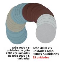 Conjunto De Discos De Lixa De 5 Polegadas, 25 Peças, Gancho E Laço, Lixa Seca E Molhada, 1000-5000