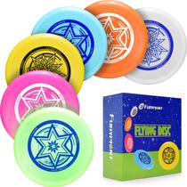 Conjunto de discos voadores Furypoint, 6 cores, 27 cm, 175 g, brilha ao ar livre Conjunto de discos voadores Furypoint, 6 cores, 27 cm, 175 g, brilha ao ar livre
