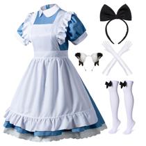 Conjunto de Disfraz de Sirvienta Lolita Francesa Wannsee Azul Talla S Conjunto de Disfraz de Sirvienta Lolita Francesa Wannsee Azul Talla S