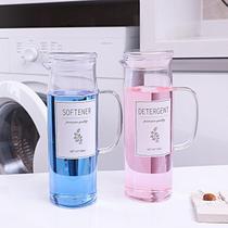 Conjunto de dispensador de detergente para roupa KitHero 1.5L, pacote com 2 unidades de vidro Conjunto de dispensador de detergente para roupa KitHero 1.5L, pacote com 2 unidades de vidro