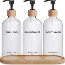 Conjunto de dispensadores de shampoo e condicionador Brighter Barns Clear