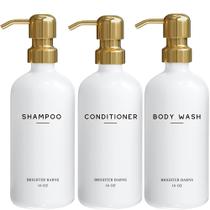 Conjunto de dispensadores de shampoo e condicionador Brighter Barns Gold
