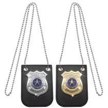 Conjunto de distintivos Police Pretend Play para 2 peças finas com clipe de corrente Conjunto de distintivos Police Pretend Play para 2 peças finas com clipe de corrente