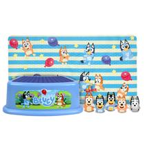Conjunto de Diversão para Banho Ginsey Bluey com Fantoches, Tapete e Banquinho Conjunto de Diversão para Banho Ginsey Bluey com Fantoches, Tapete e Banquinho