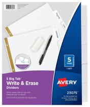 Conjunto de divisórias Avery Big Tab Write & Erase para encadernadores de 3 anéis Conjunto de divisórias Avery Big Tab Write & Erase para encadernadores de 3 anéis