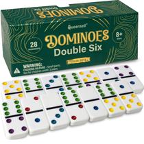 Conjunto de dominó Queensell Dominos Double 6 para adultos e crianças