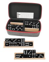 Conjunto de dominós KAILE Jumbo Double 6 para adultos com prateleiras e bolsa