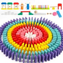 Conjunto de dominós Wondertoys 600 peças de blocos de construção de madeira para crianças