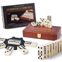 Conjunto de dominós ZOOCEN Double 6 com botão giratório em estojo de material sintético