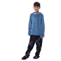 Conjunto De Dormir De Frio Victory Soft Infantil Liso Menino