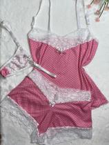 Conjunto de Dormir Trio Chama Marido Sensual Detalhe Em Renda St madame Conjunto de Dormir Trio Chama Marido Sensual Detalhe Em Renda St madame