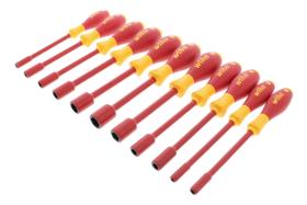 Conjunto de drivers de porca isolados Wiha 32296 11 peças 1000V 5/32-5/8in Conjunto de drivers de porca isolados Wiha 32296 11 peças 1000V 5/32-5/8in