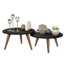 Conjunto De Duas Mesa Retro Para Sala De Estar Isis - JM3 Móveis