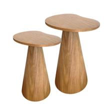Conjunto de duas Mesas Laterais Orgânica Freijó