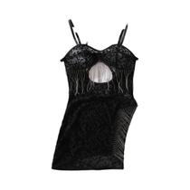 Conjunto De Duas Peças Com Estampa De Leopardo, Corte Justo, Recortes, Corrente De Franjas E Costas