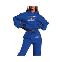 Conjunto De Duas Peças Com Estampa De Outono/inverno plus Size, Suéter Elegante Para Descanso Com