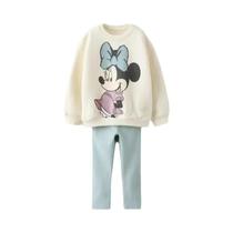 Conjunto De Duas Peças De Moletom E Leggings Com Estampa Da Minnie Mouse Para Bebês Meninas, Roupa Conjunto De Duas Peças De Moletom E Leggings Com Estampa Da Minnie Mouse Para Bebês Meninas, Roupa