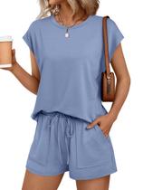 Conjunto de duas peças para lounge feminino AUTOMET Dusty Blue M Conjunto de duas peças para lounge feminino AUTOMET Dusty Blue M