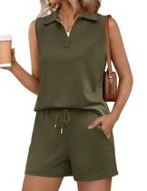 Conjunto de duas peças Rapbin Summer para mulheres (Army Green, M)