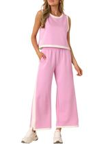 Conjunto de duas peças RIATOUR para mulheres, lounge, roupas de verão, rosa Conjunto de duas peças RIATOUR para mulheres, lounge, roupas de verão, rosa