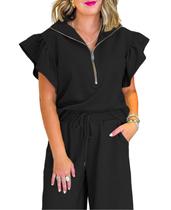 Conjunto de duas peças SELINK Summer Outfits for Women Black-L Conjunto de duas peças SELINK Summer Outfits for Women Black-L
