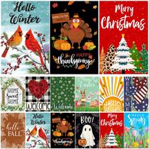 Conjunto de dupla face Garden Flags Lumifan Seasonal de 12 x 18 polegadas