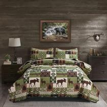 Conjunto de edredões ARL HOME, colcha king size rústica, chalé