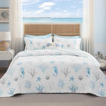 Conjunto de edredões Bedsure Coastal King Reversible Summer, 3 peças