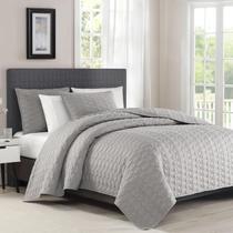 Conjunto de edredões BOURINA Colcha Acolchoada Microfibra Queen Grey